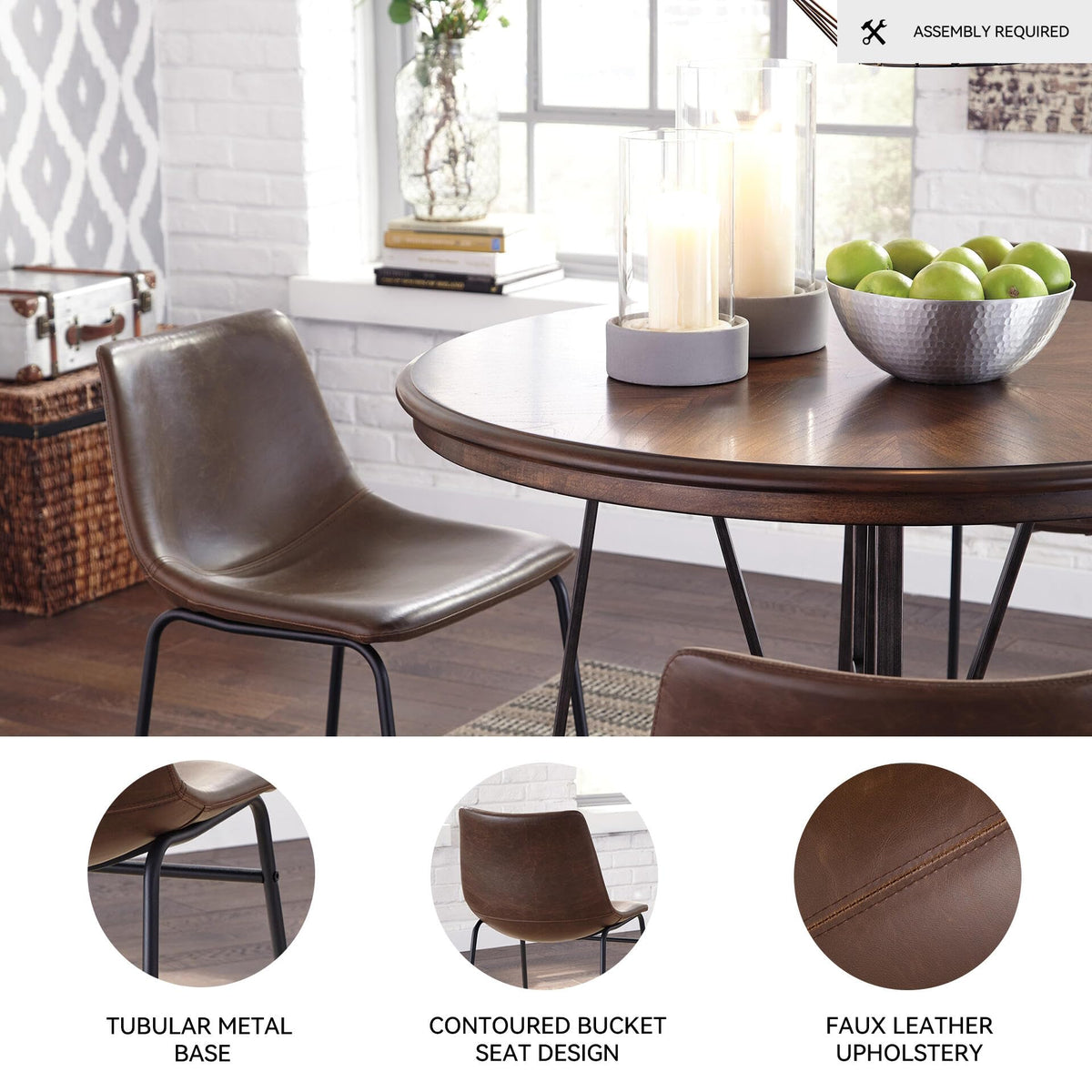 Mid-Century Dining Chair Set of 2 Brown E635115