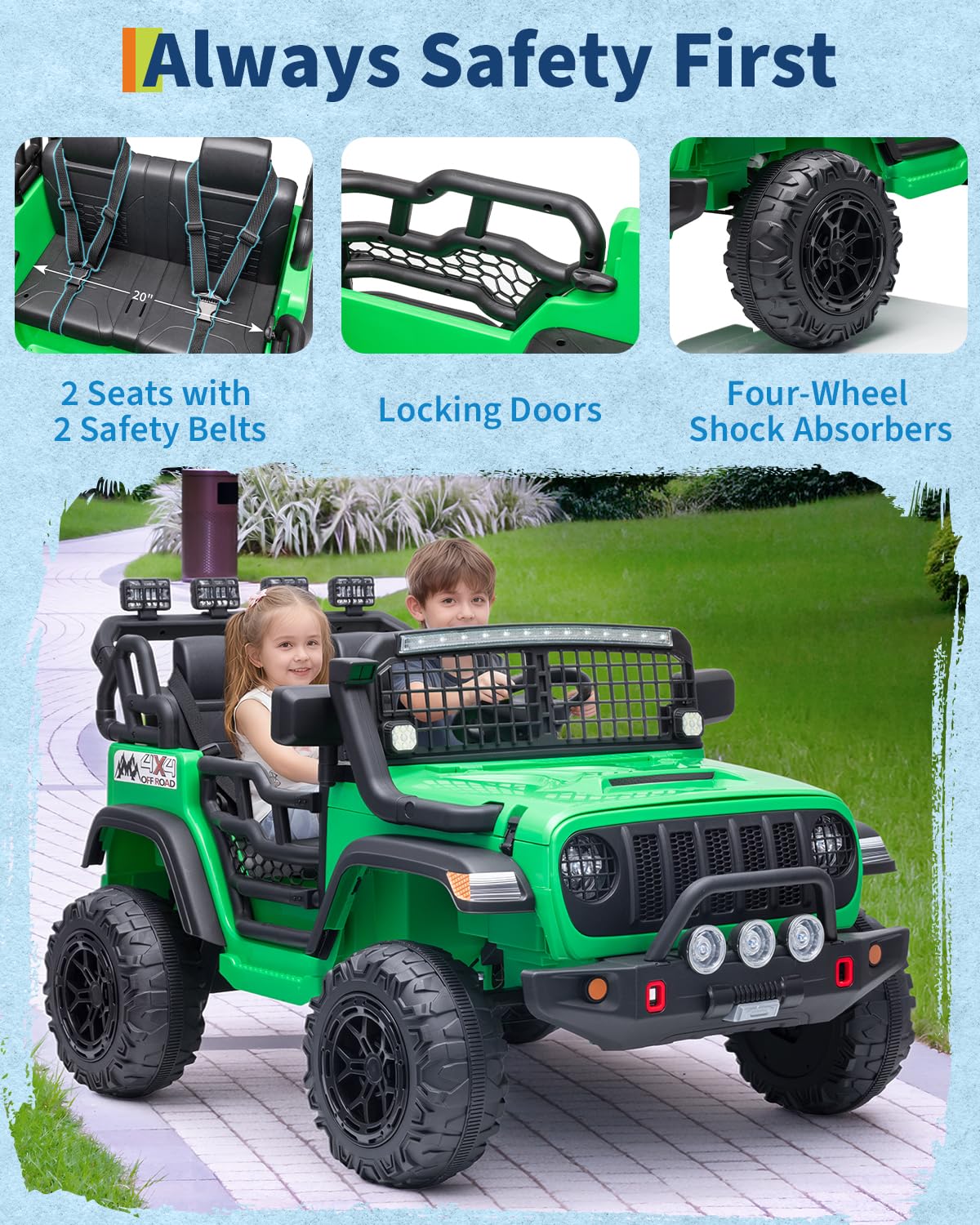 24V 2-Seater Ride on Toy with Remote Control D9062
