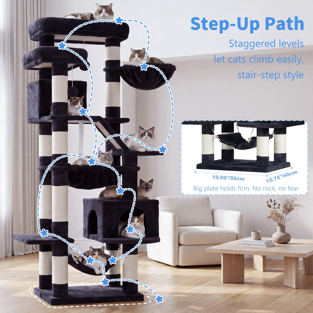 71-Inch-Tall Cat Tree with 2 Perches H22501