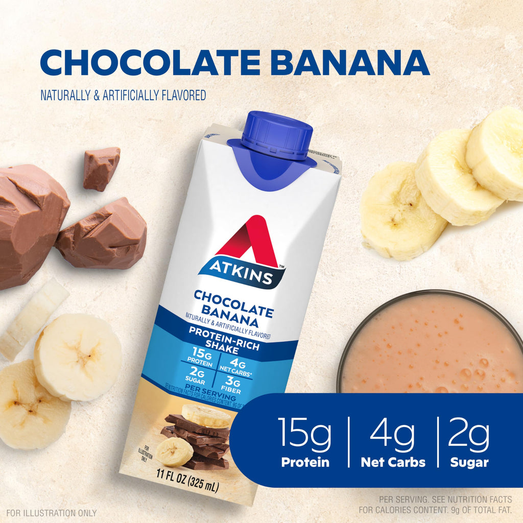 Chocolate Banana & Creamy Vanilla Protein Shake, 12 Count I354514