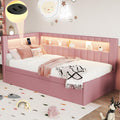 Twin Size Linen Fabric Daybed with Trundle and USB Ports P201305