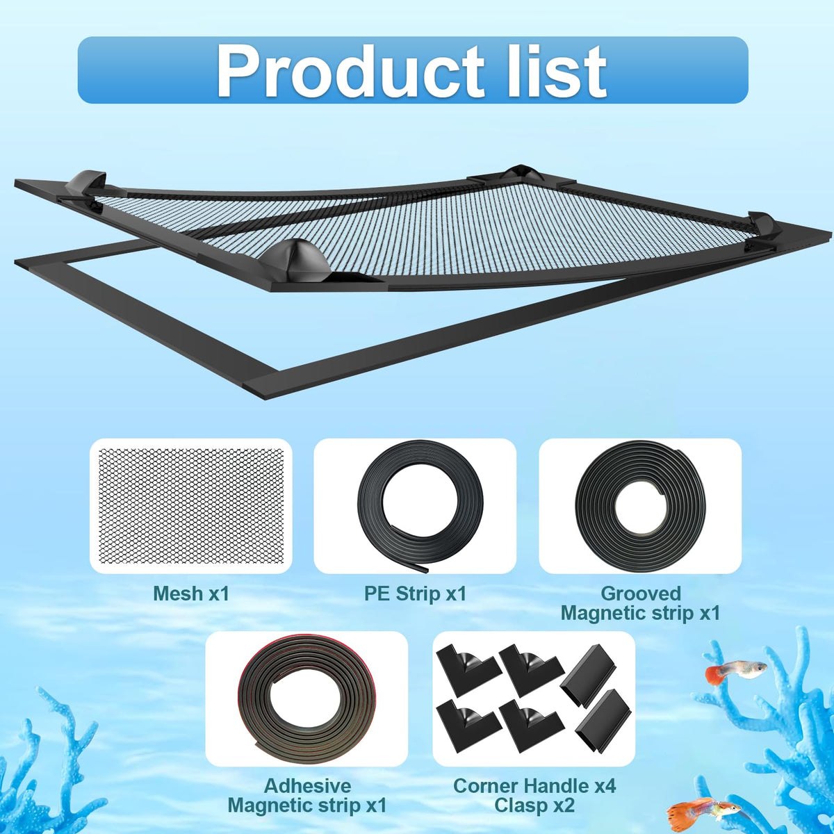 Magnetic Mesh Aquarium Cover H170