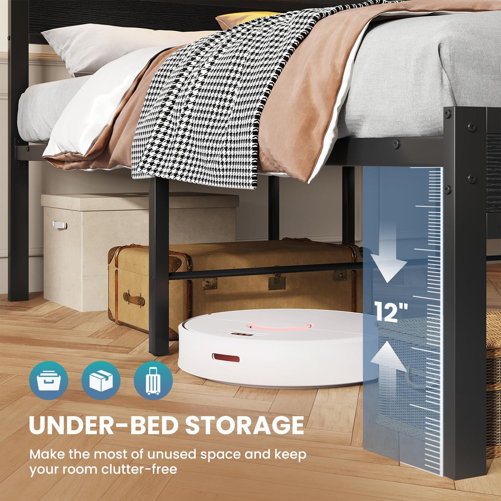 Full Bed Frame with Storage L270