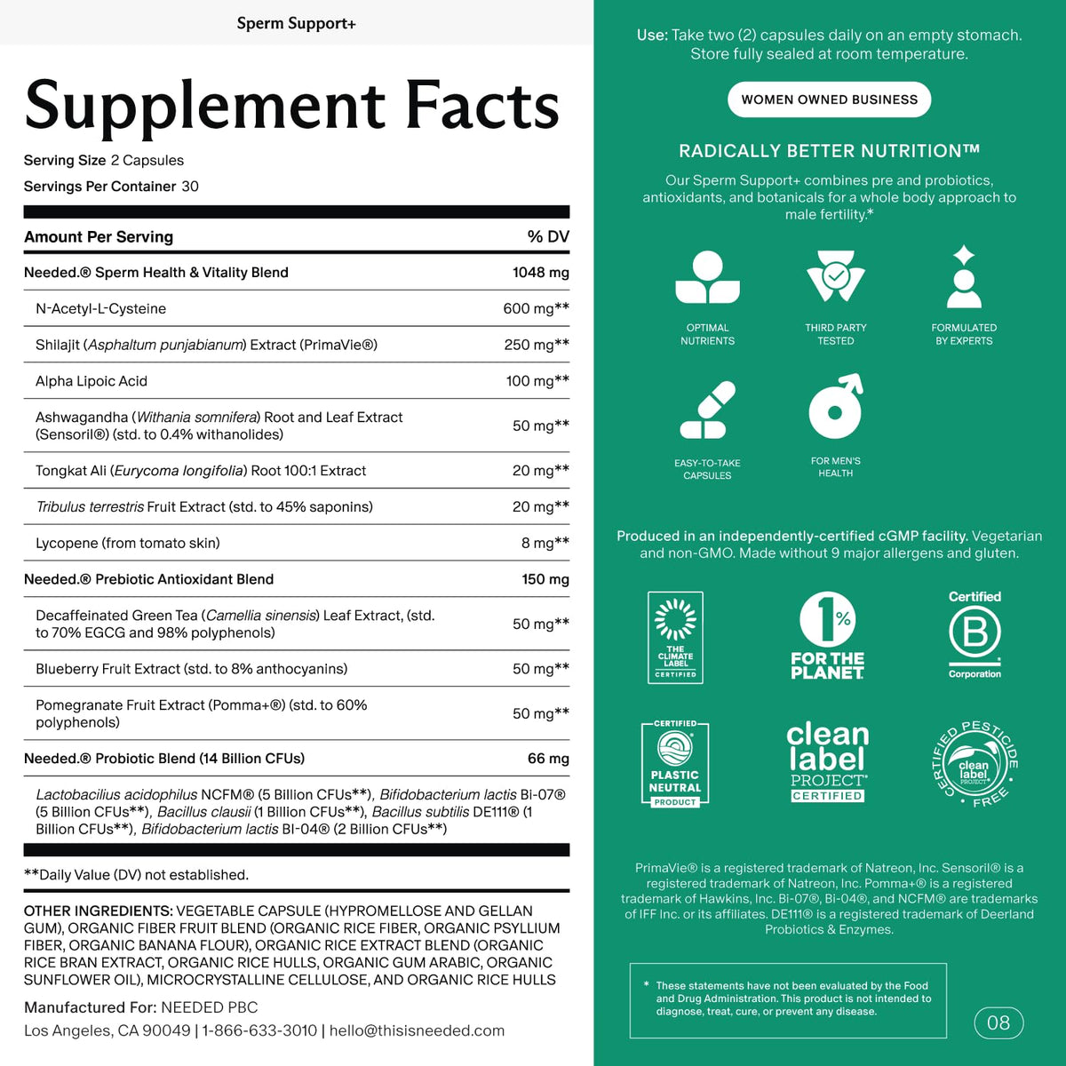 Sperm Support 60 Capsules C8620