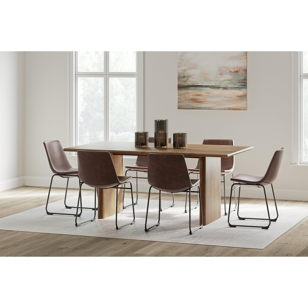 Mid-Century Dining Chair Set of 2 Brown E635115