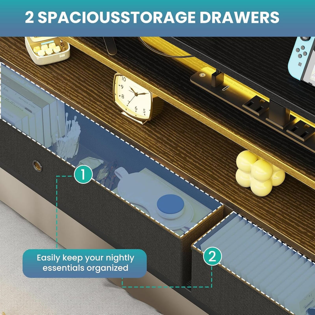Full Bed Frame with Storage L270