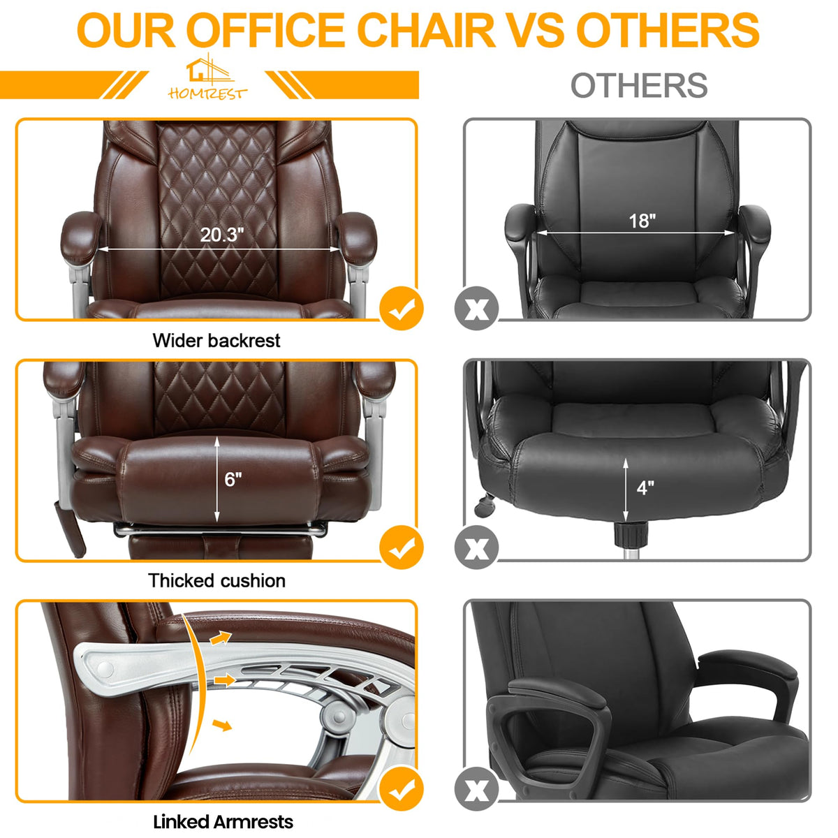 Brown Heated Massage Office Chair with Footrest Q821