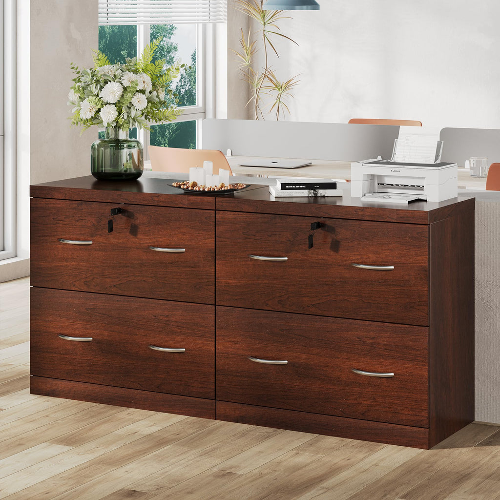 2 Drawer Wood File Cabinet with Lock X802