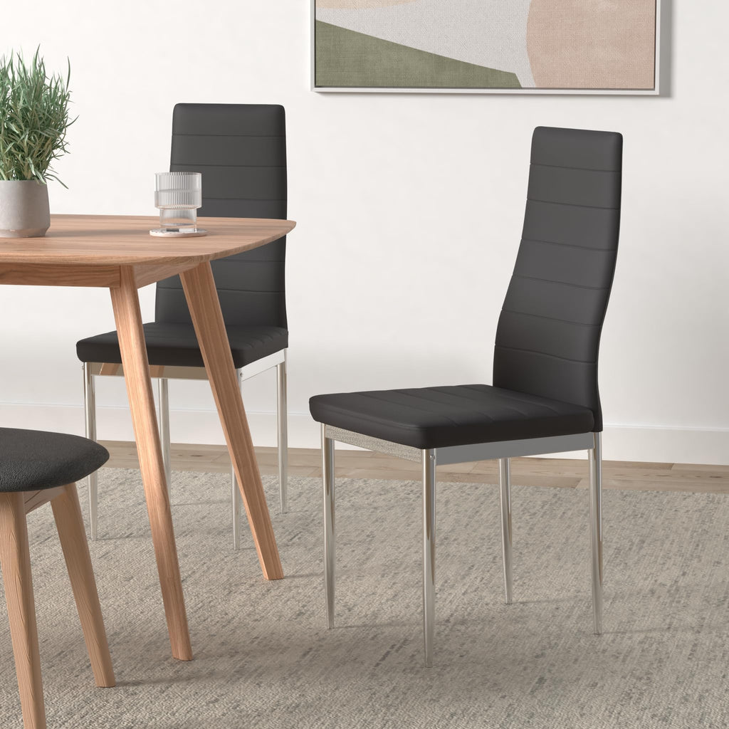 Set of 2 Black Modern Chairs C755
