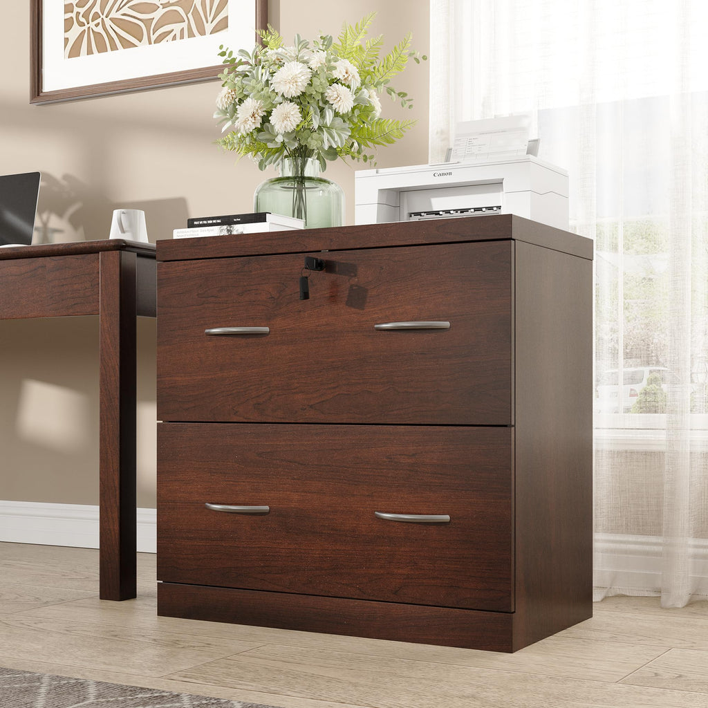 2 Drawer Wood File Cabinet with Lock X802