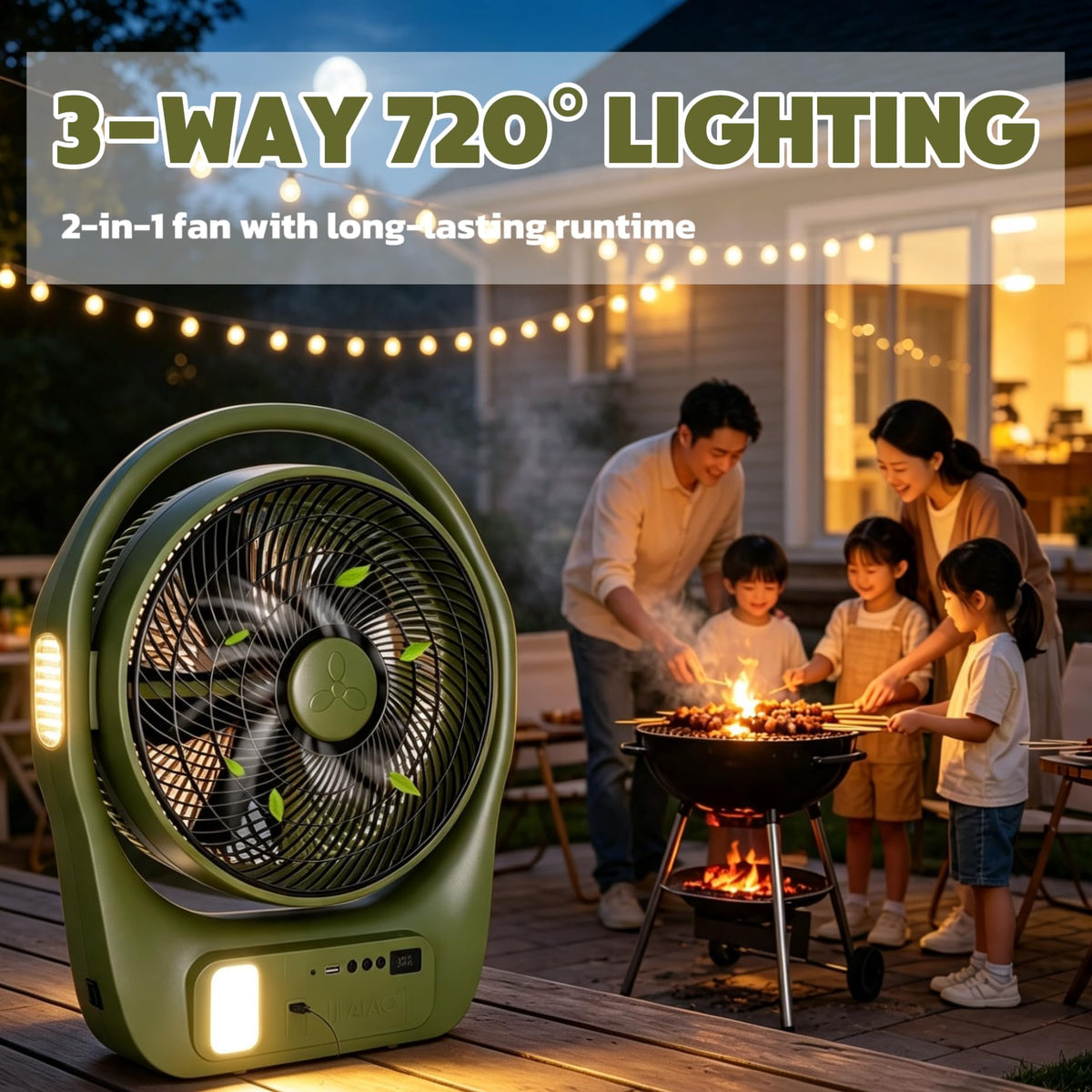 45000mAh Battery Operated Camping Fan O86384