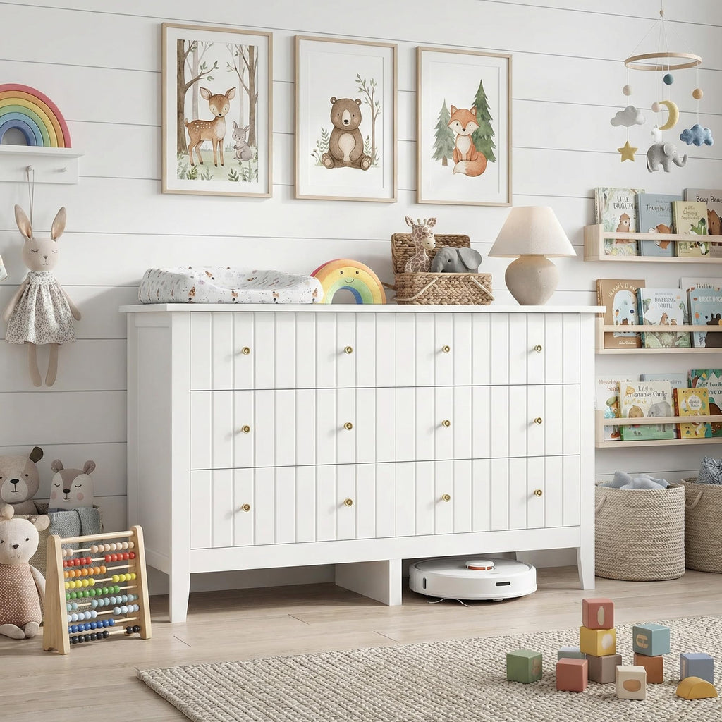 White 6 Drawer Dresser V349