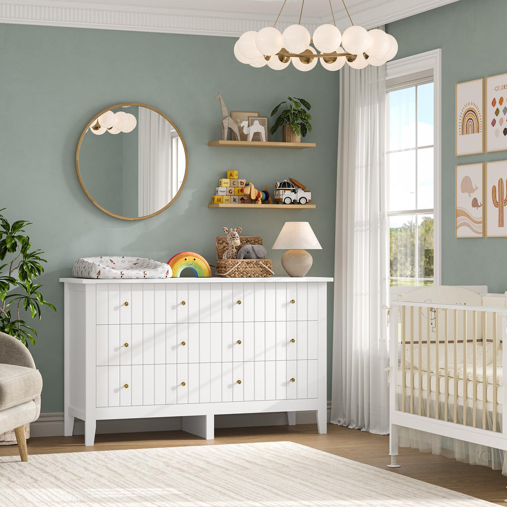 White 6 Drawer Dresser V349