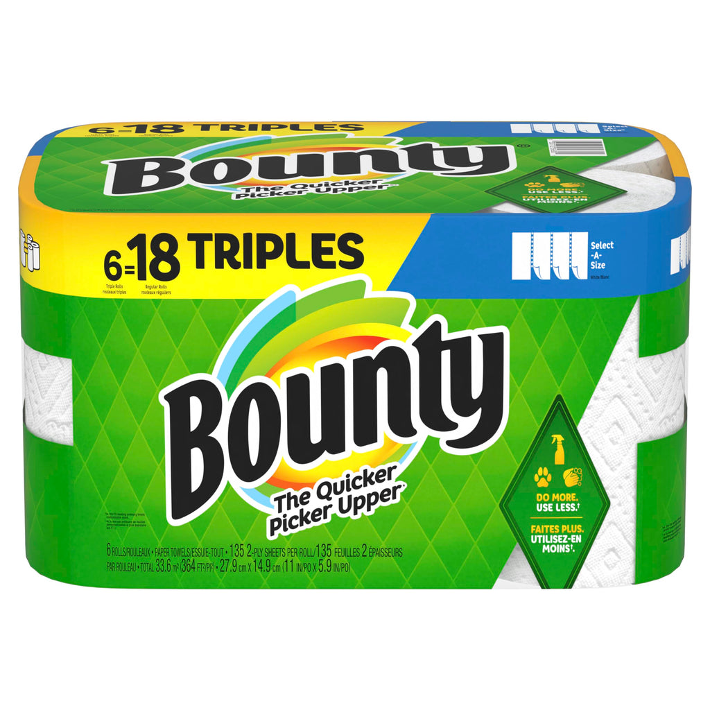 White Paper Towels, 6 Triple Rolls A6802
