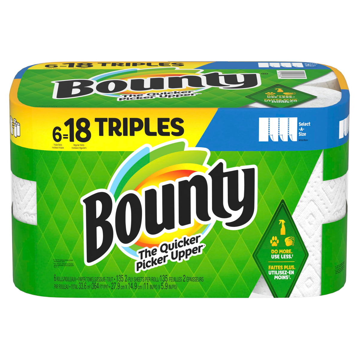 White Paper Towels, 6 Triple Rolls A6802