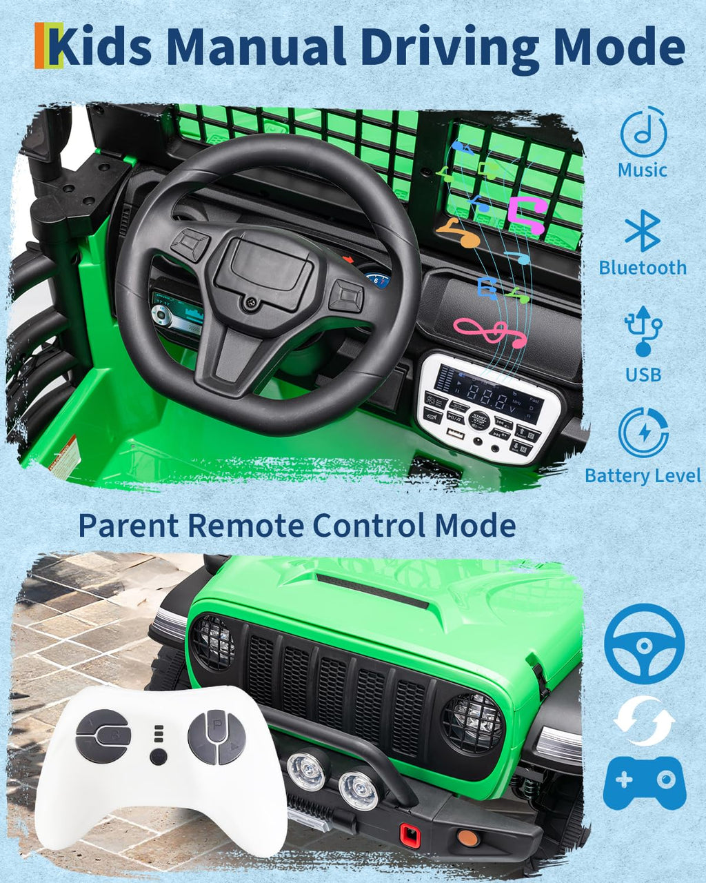 24V 2-Seater Ride on Toy with Remote Control D9062