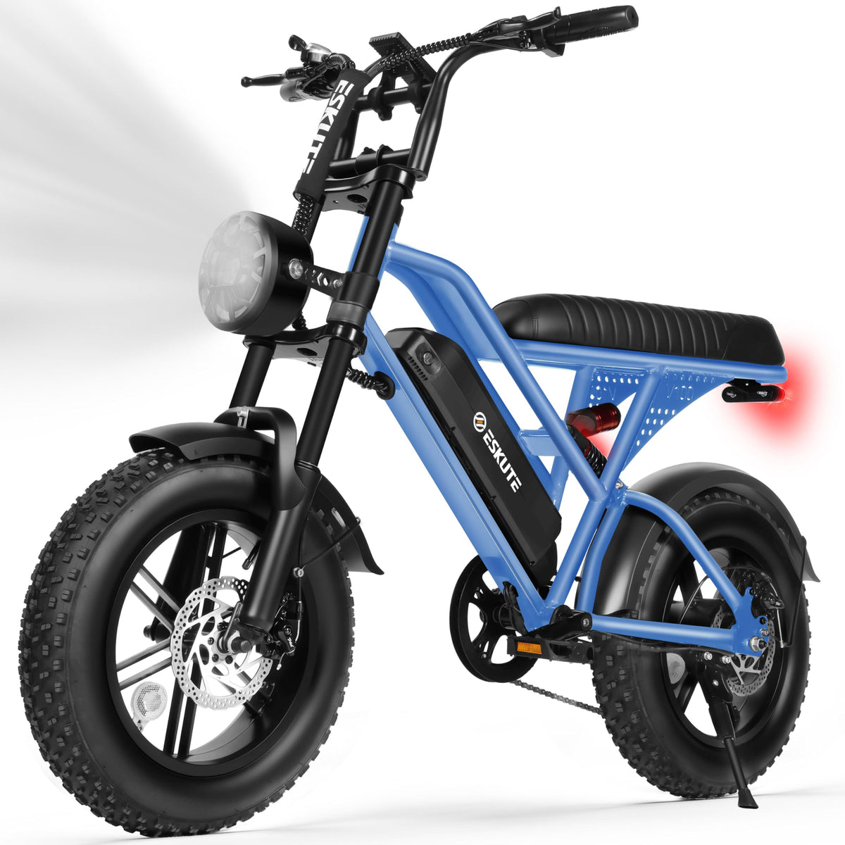 Electric Bike 1500W Peak Motor 48V 13Ah Battery 16"x4.0" Fat Tire Blue O172