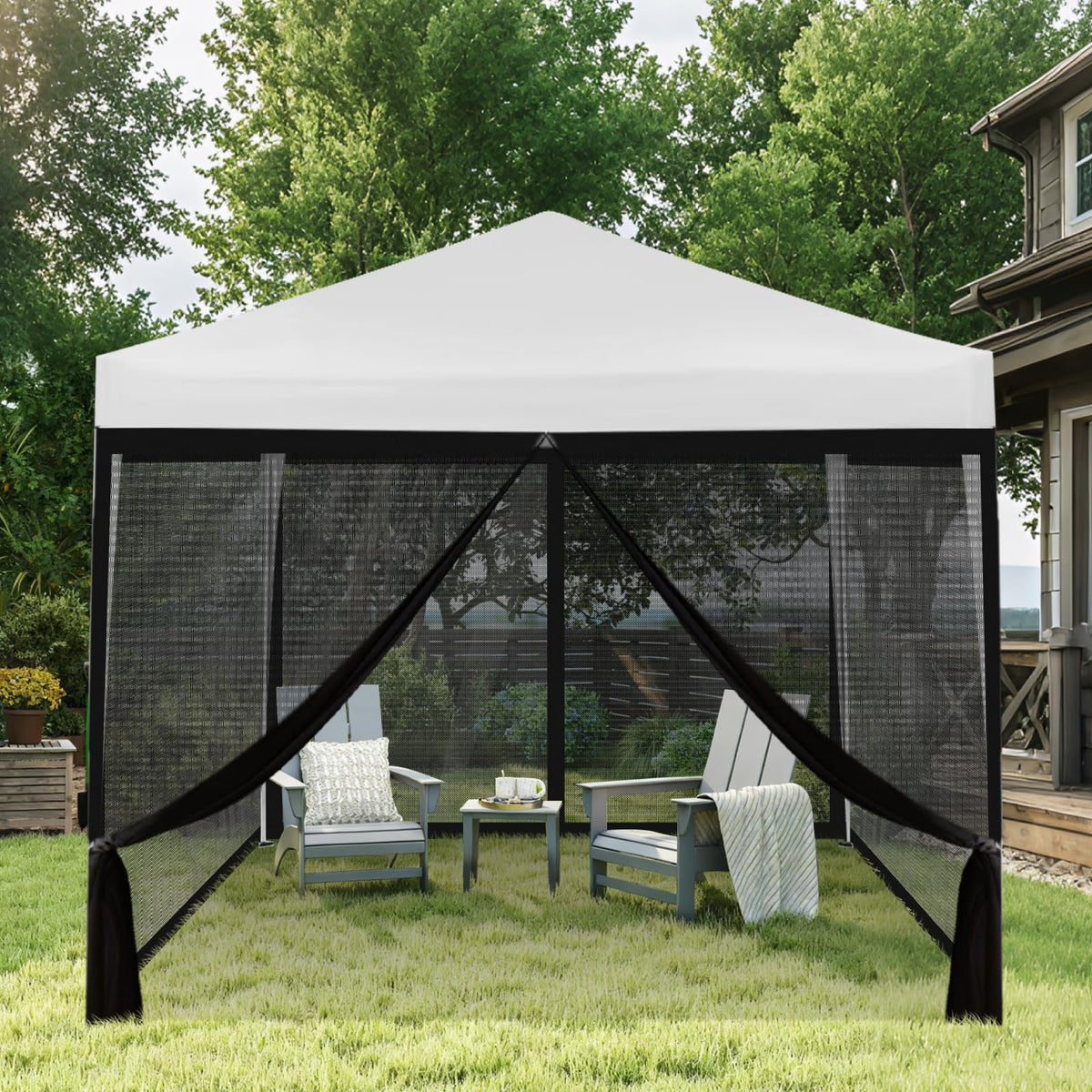 10x10 ft Black Mosquito Netting Canopy Enclosure W286