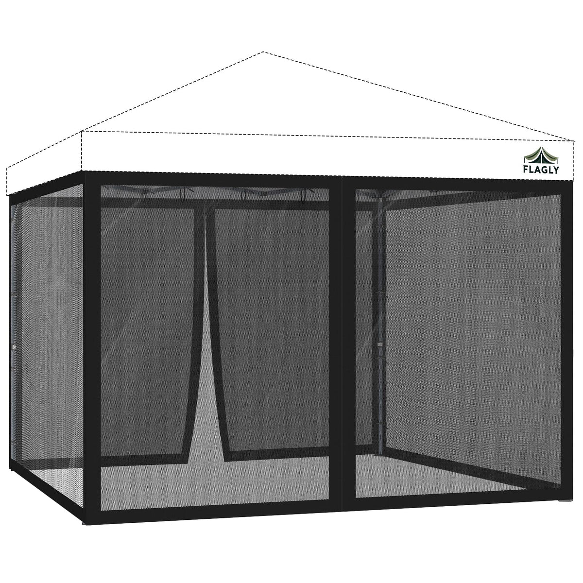 10x10 ft Black Mosquito Netting Canopy Enclosure W286