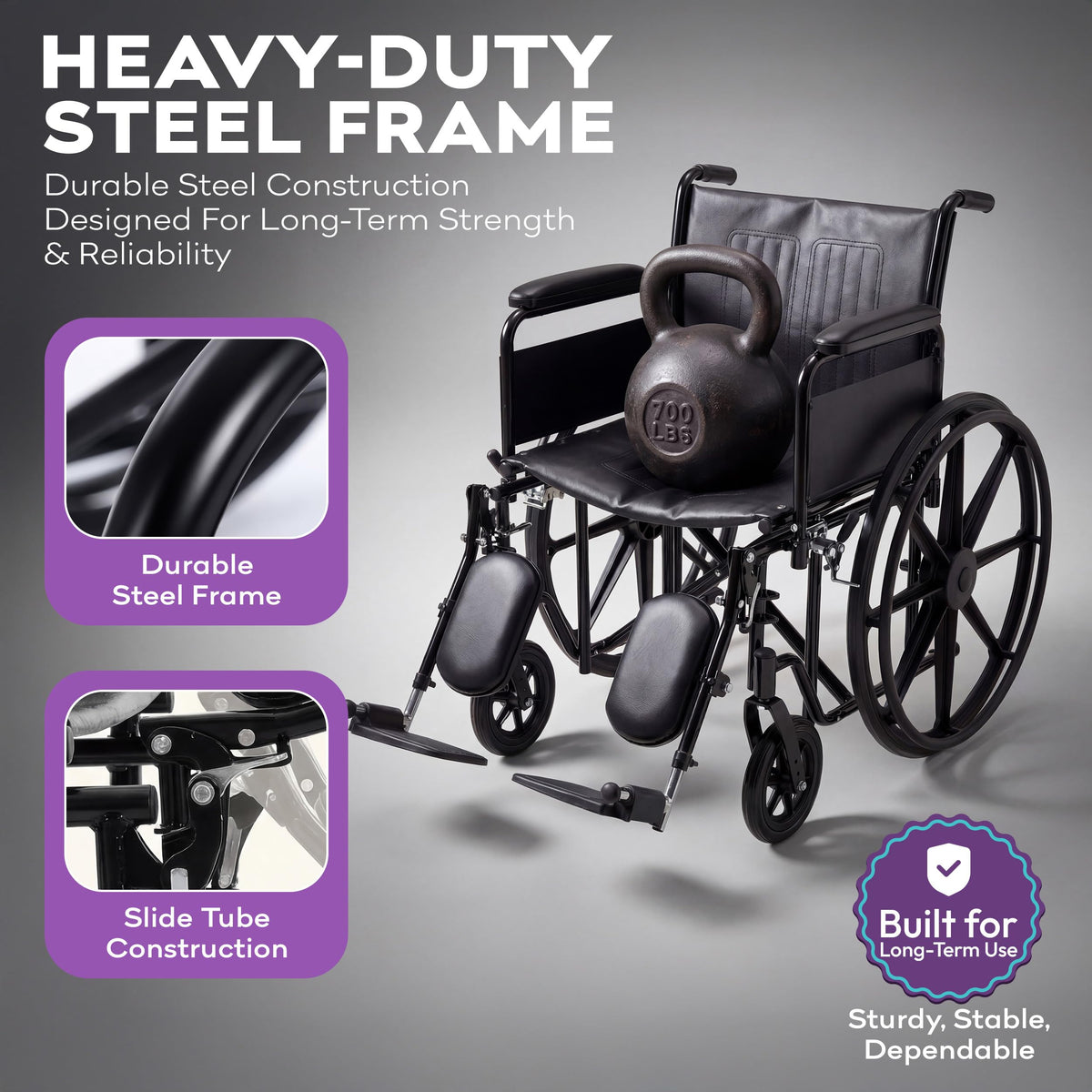Heavy Duty Bariatric Wheelchair 700lb 30” Seat Width P80597