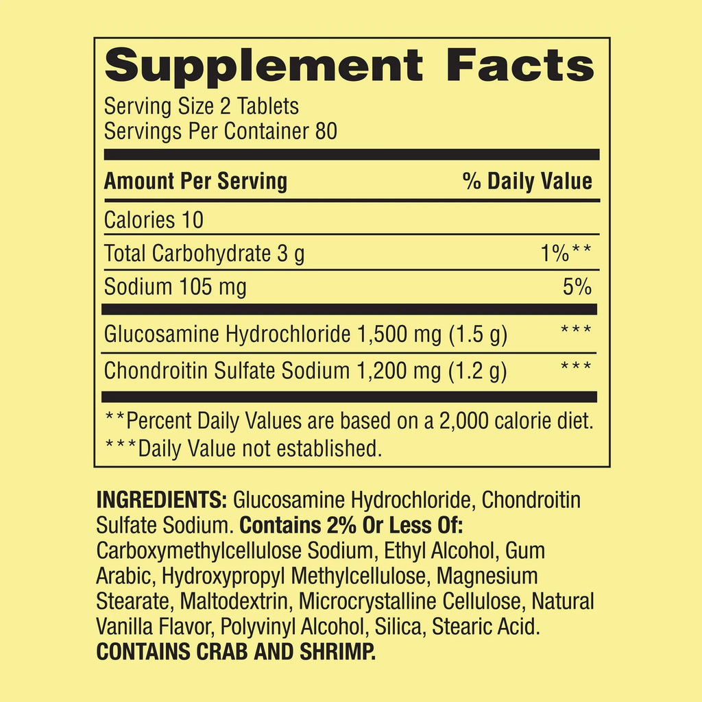 Triple Strength Glucosamine Chondroitin 160 Tablets O5490