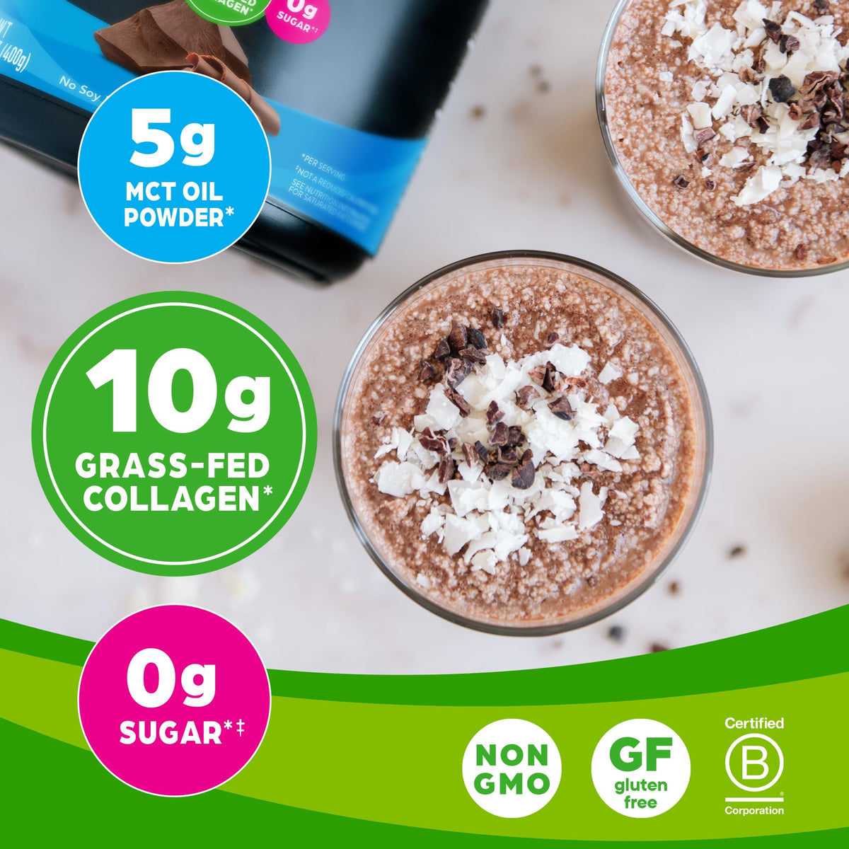 Chocolate Grass Fed Hydrolyzed Collagen Protein Powder F1515