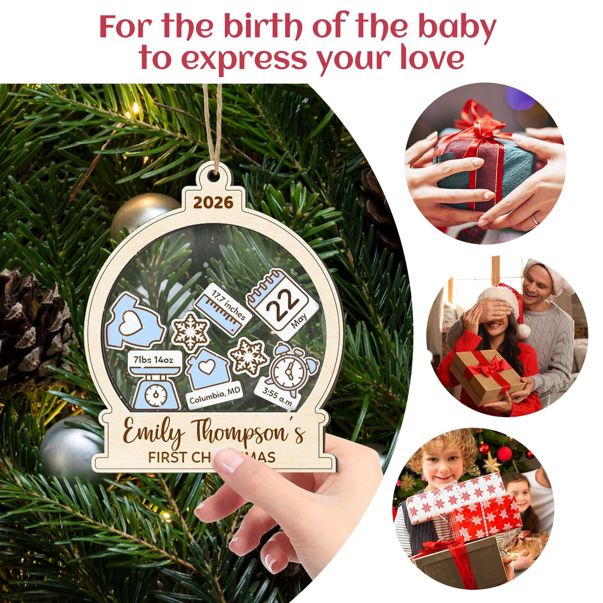 Baby's First Christmas Ornament 2026 Spherical L710