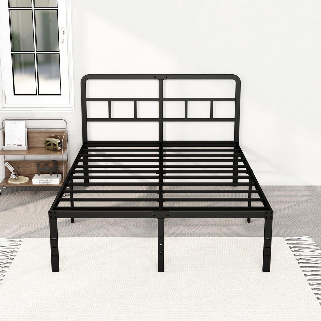 18 Inch Metal Queen Bed Frame with Headboard K459