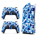 Blue Camo Game Console 5 Skin with 2 Controller Skins R745
