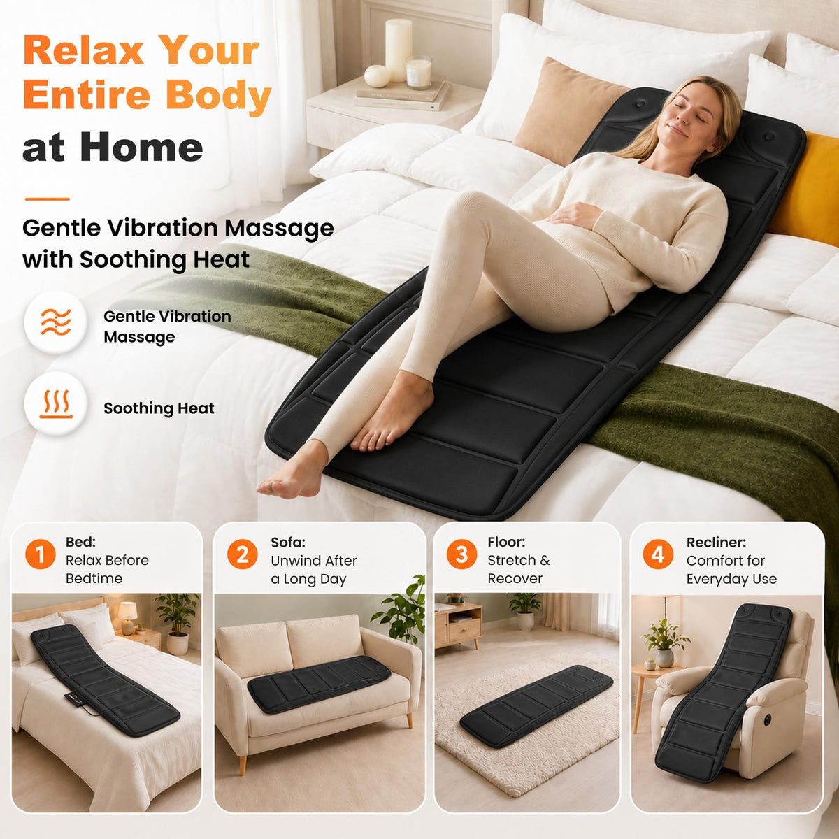10 Vibration Motors Massage Mat with Auto Shut Off N345301