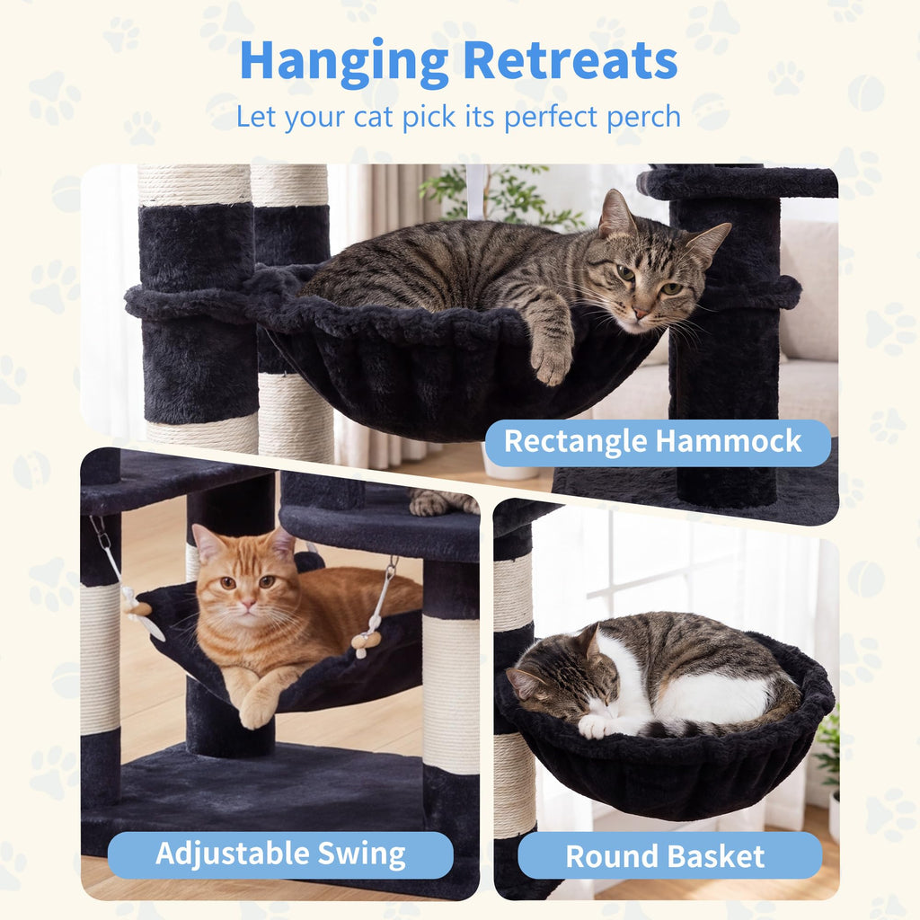 71-Inch-Tall Cat Tree with 2 Perches H22501