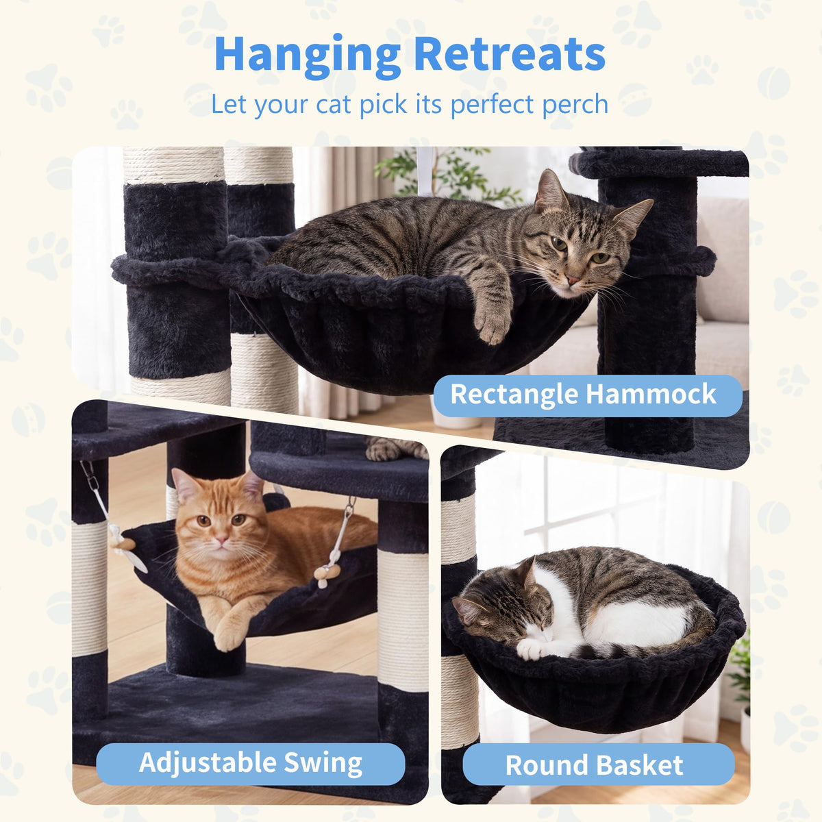 71-Inch-Tall Cat Tree with 2 Perches H22501