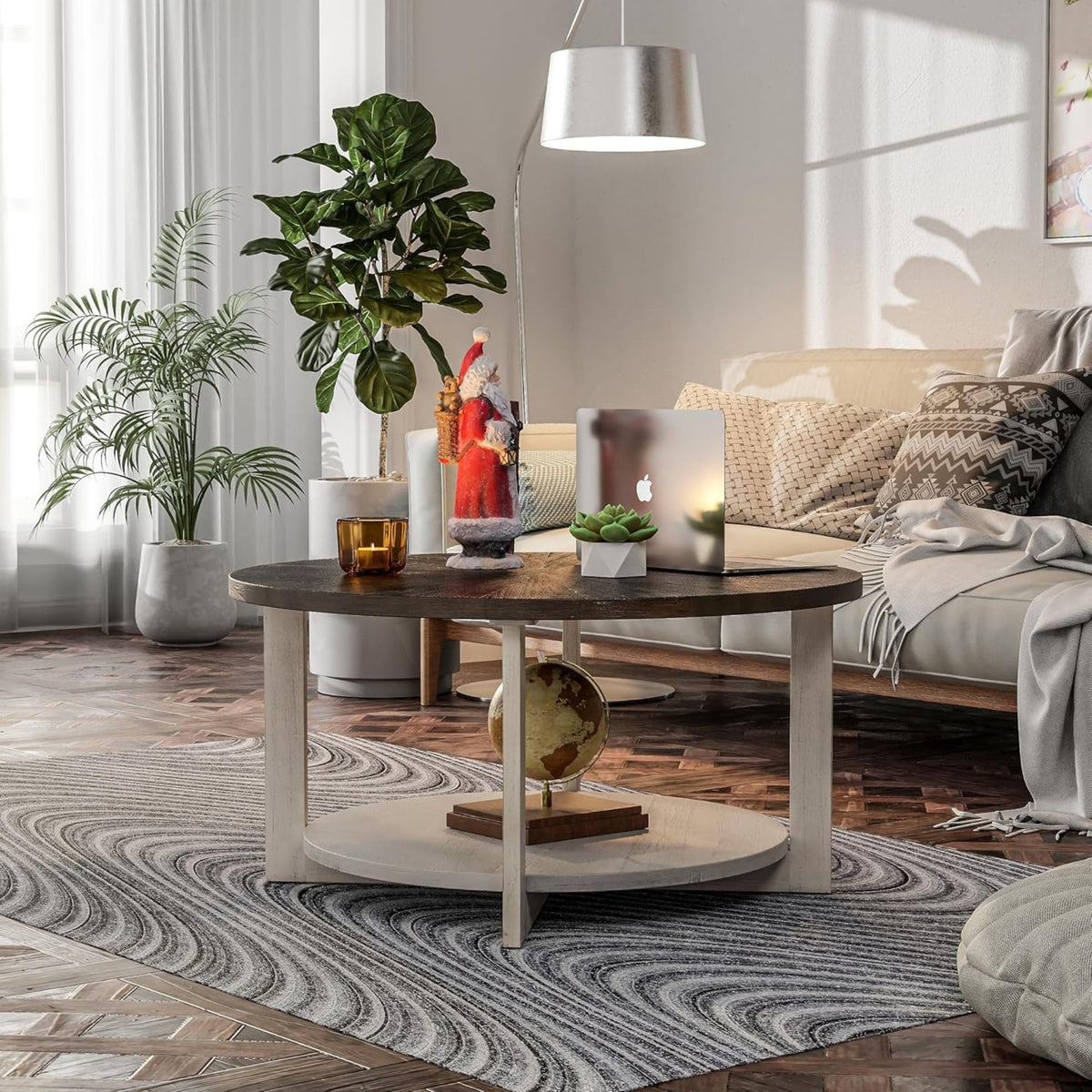 Round Farmhouse Coffee Table H7575