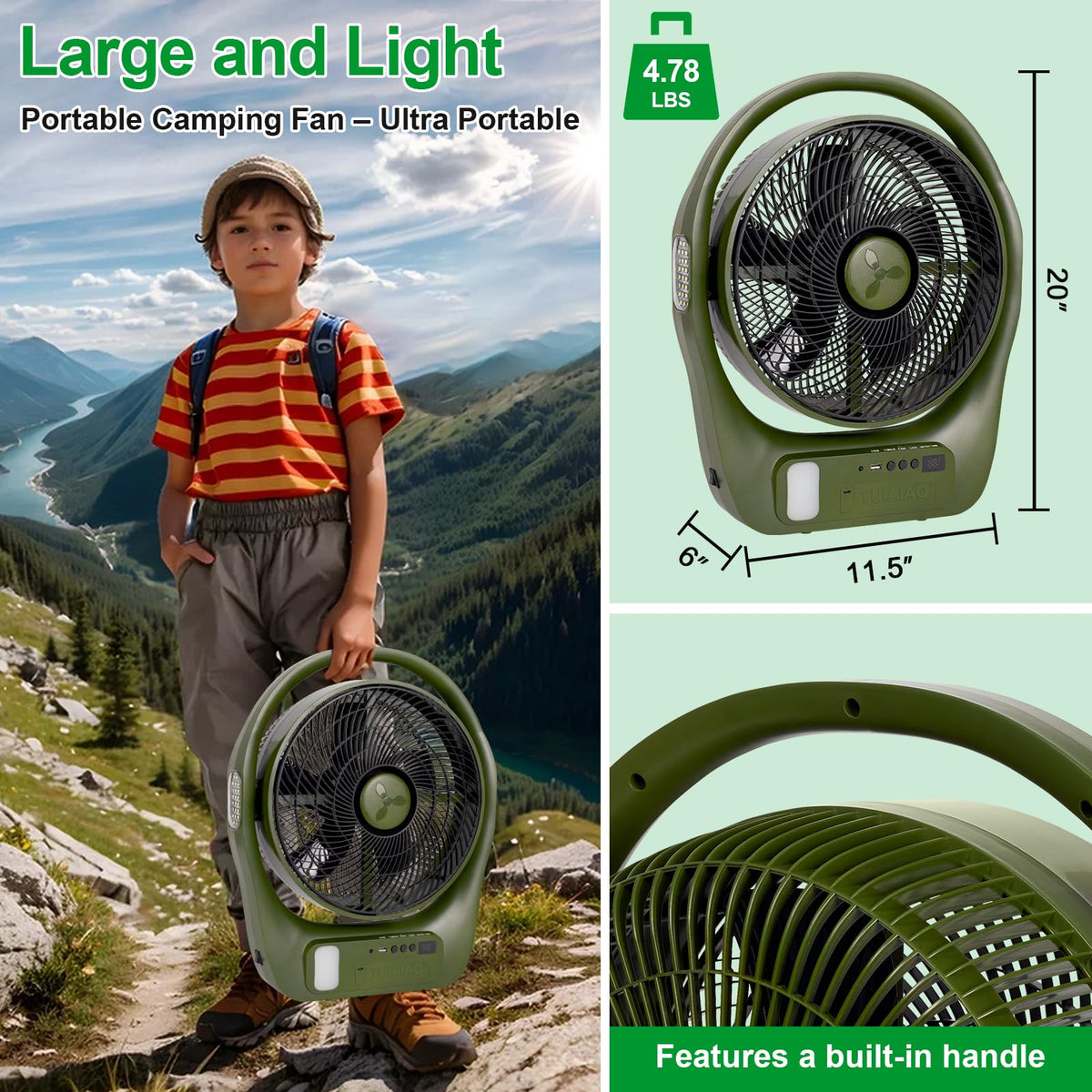 45000mAh Battery Operated Camping Fan O86384