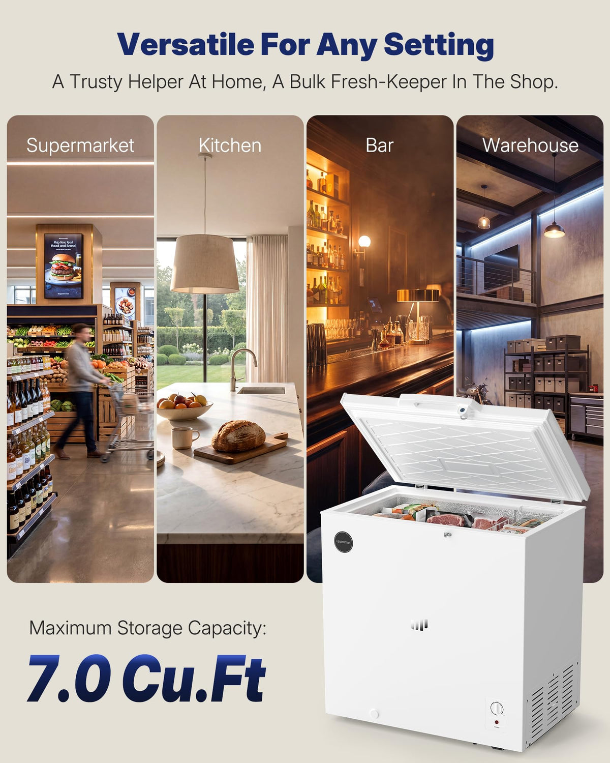 7.0 Cu.Ft Silky White Chest Freezer N478587