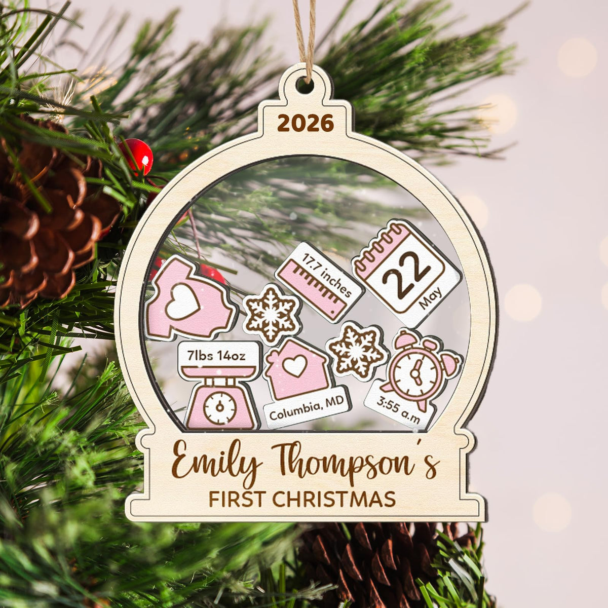 Baby's First Christmas Ornament 2026 Spherical L710