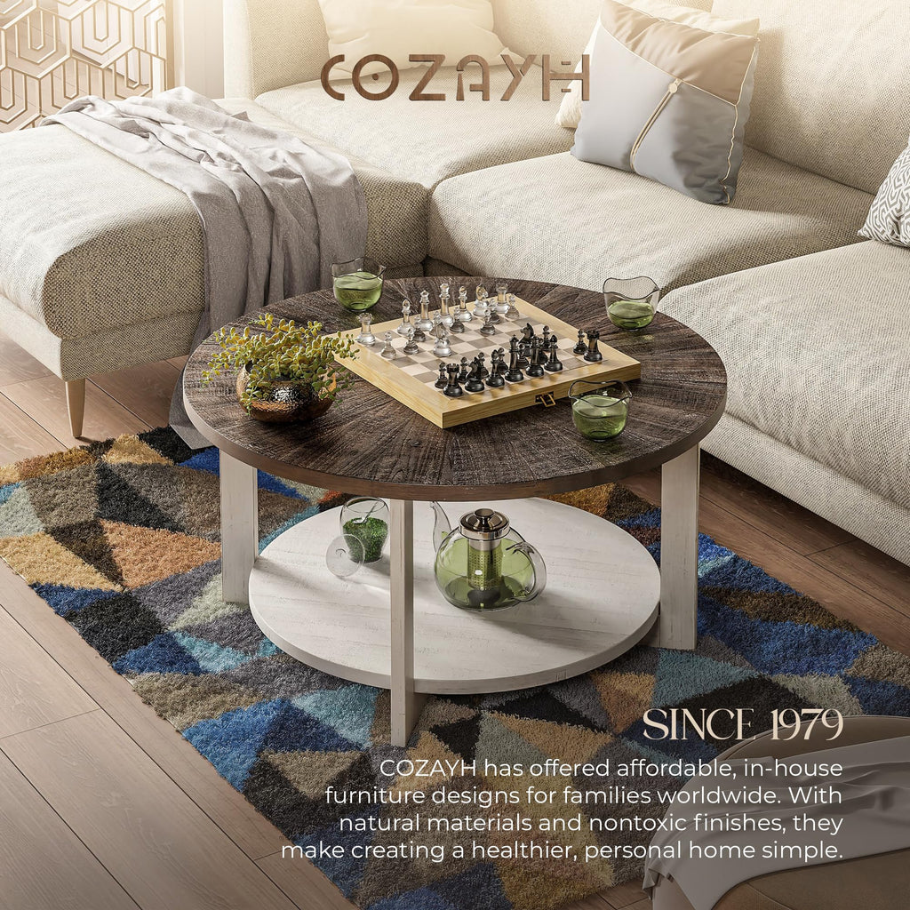 Round Farmhouse Coffee Table H7575