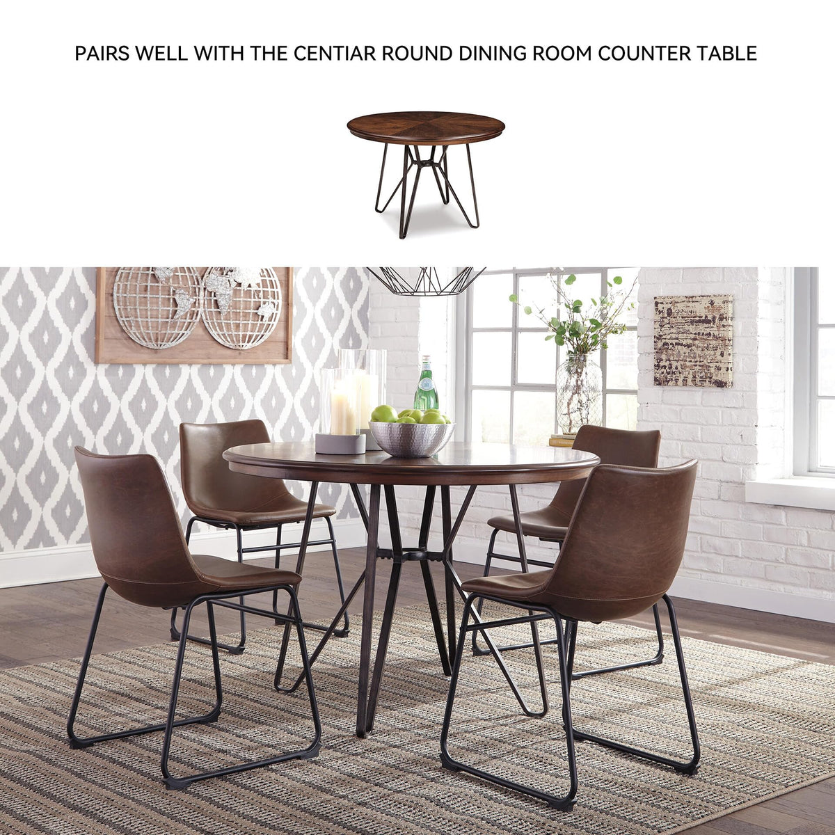 Mid-Century Dining Chair Set of 2 Brown E635115