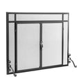 Black Metal Fireplace Screen with Hinged Doors S8438