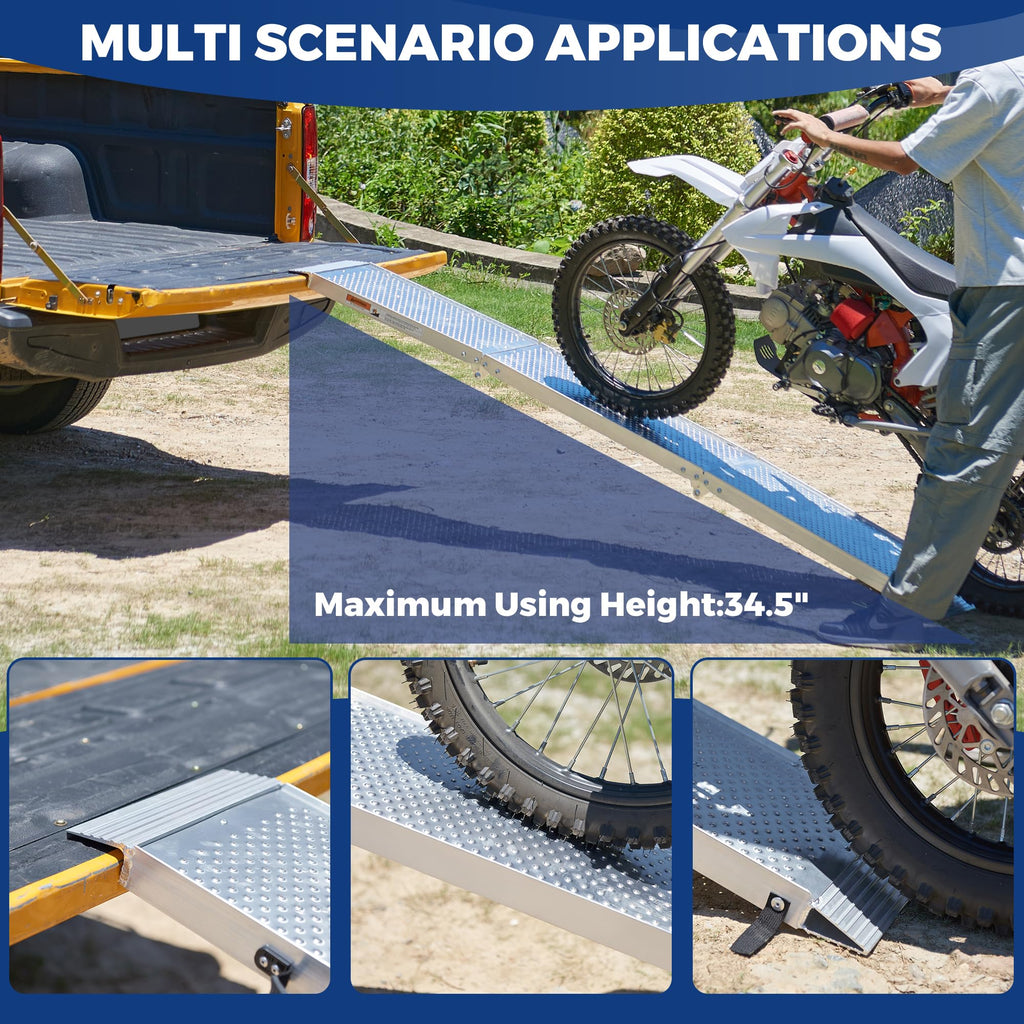 Aluminum Tri-Fold Motorcycle Ramp 600 lb Capacity K7484