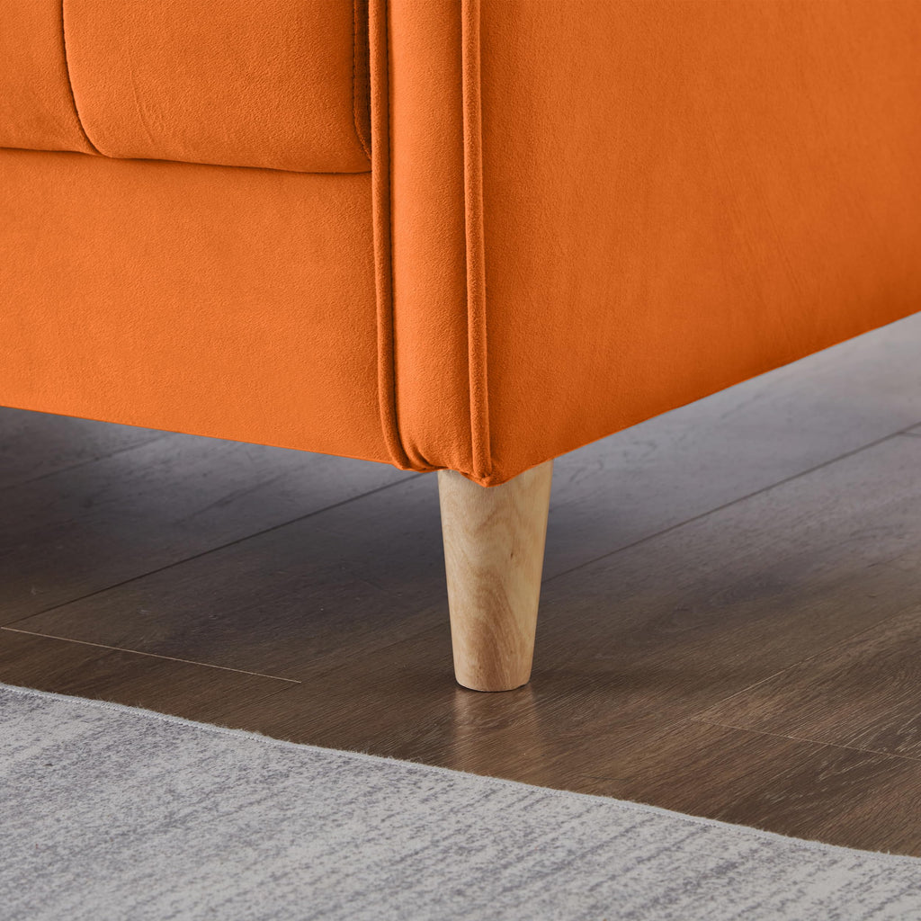 Orange Velvet Tufted Loveseat Sofa H468438
