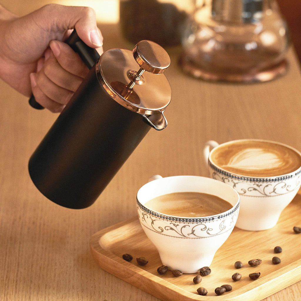 Black Stainless Steel 12oz French Press Coffee Maker G64666